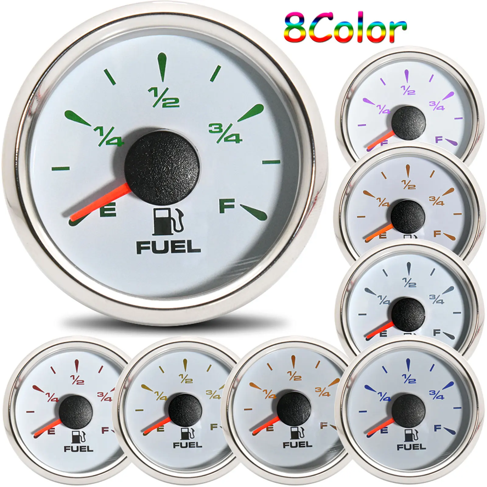 

Датчик уровня воды AD 52 мм, измеритель уровня топлива 0-190ohm 240-33ohm, 7 цветов, для яхты, лодки, автомобиля, 9-32 в