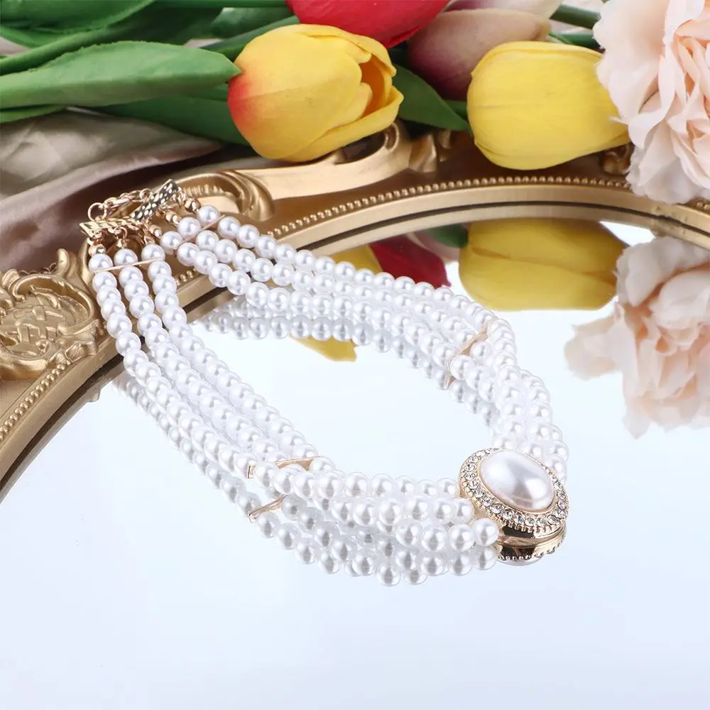 

Light Luxury Imitation Pearl Necklace Delicate Vintage Party Dress Matching Clavicle Chain Baroque Grace Temperament Jewellery
