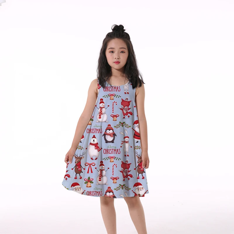 

2022 Summer Girls Princess Dresses 3D Printing New Children's Clothing Cute Animal Kids Flowers Princess Dress Baby Costumer