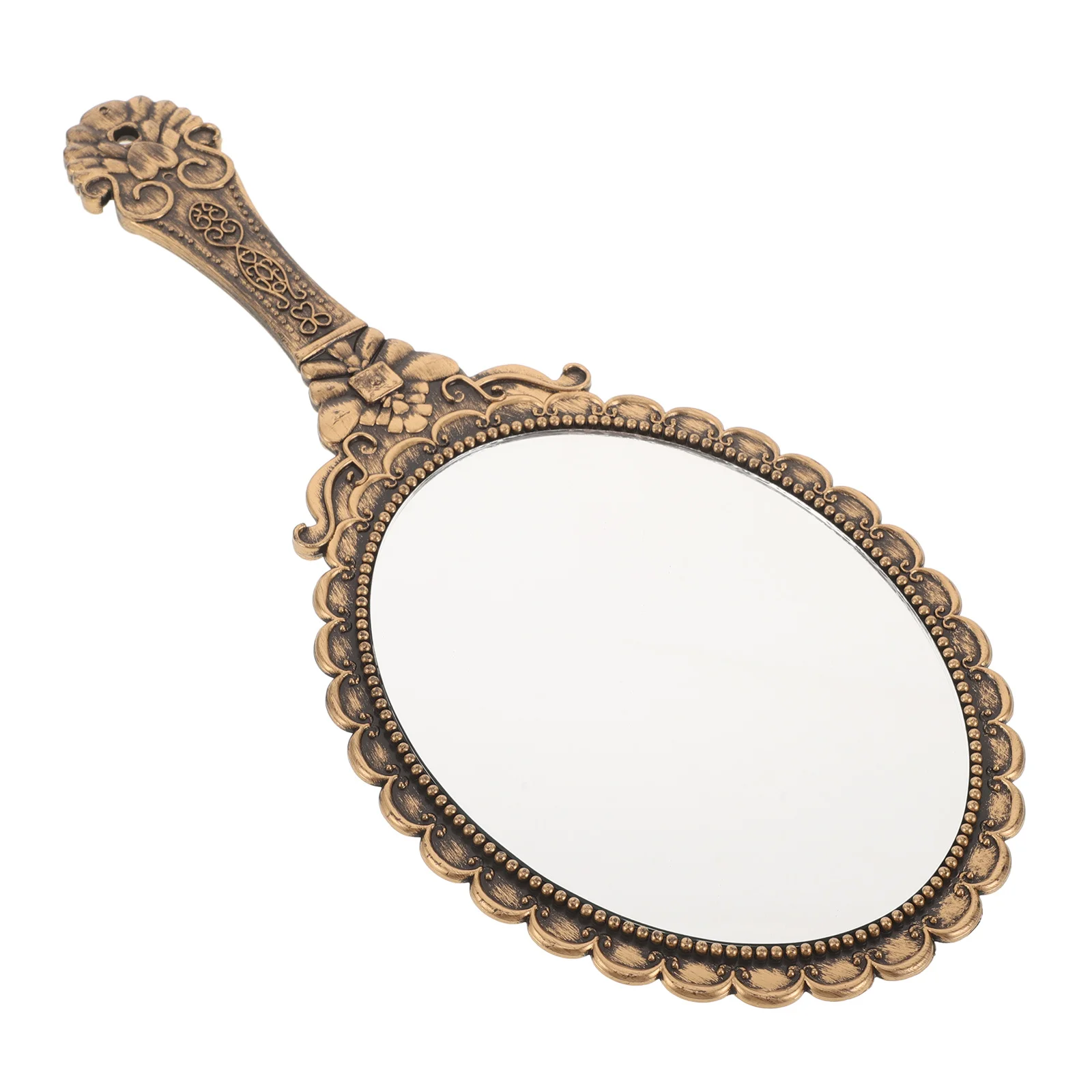 Ручное зеркало для макияжа в стиле ретро металлическое золотое винтажное жуткое