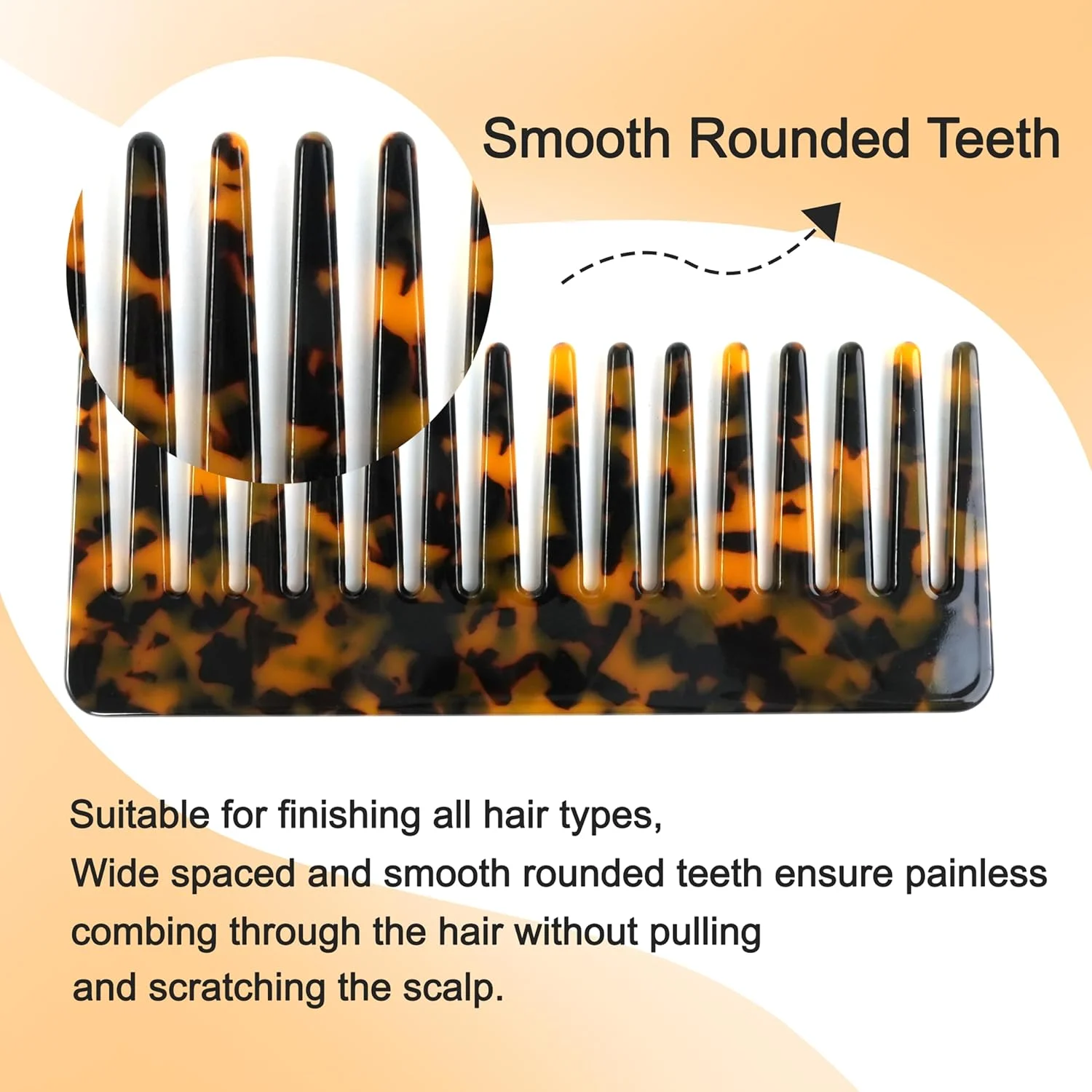 2 упаковки больших расчесок для распутывания волос из ацетата целлюлозы расческа