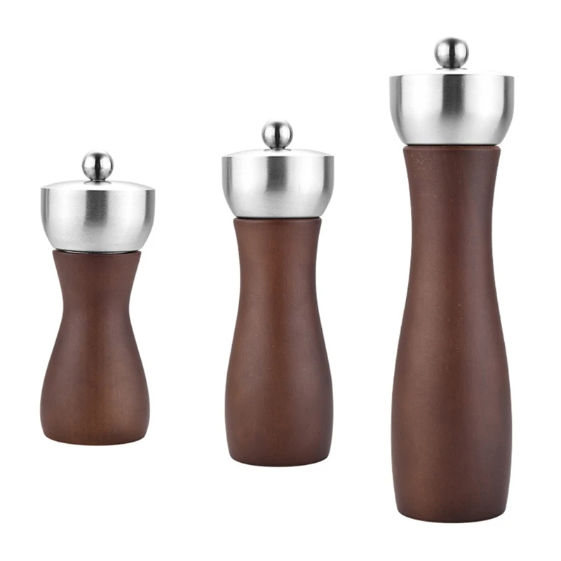 

HOT Wooden Pepper Grinder Set Manual Salt & Pepper Mill With Adjustable Coarseness Pepper Mill