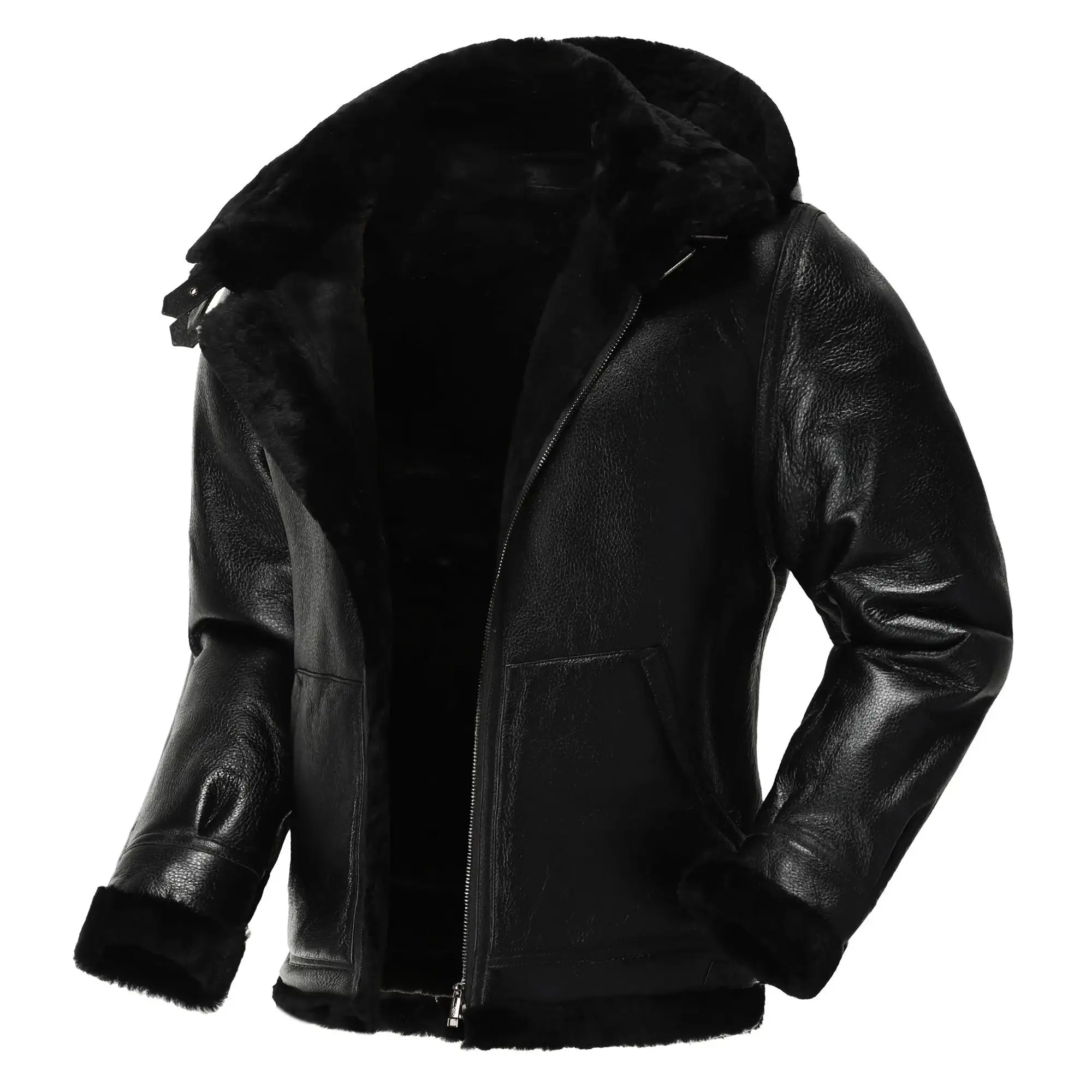 Мужская зимняя куртка из натуральной овечьей кожи