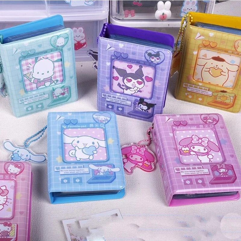 

Kuromi My Melody Hellokittys Pochacco Cinnamoroll Purin Dog 3 Inch Mini Photo Album Picture Storage Case Cute Cartoon Cover