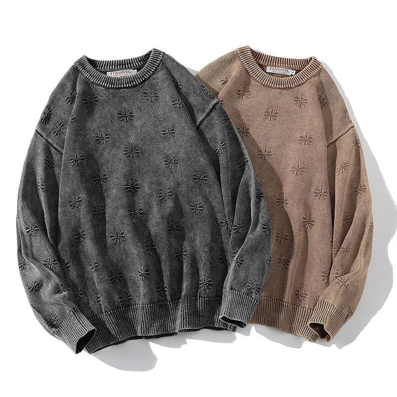 

Extfine Solid Color Men Oversized Sweaters Autumn Winter Warm Knitted Pullovers Tops 2023 Man Casual Long Sleeve Sweater