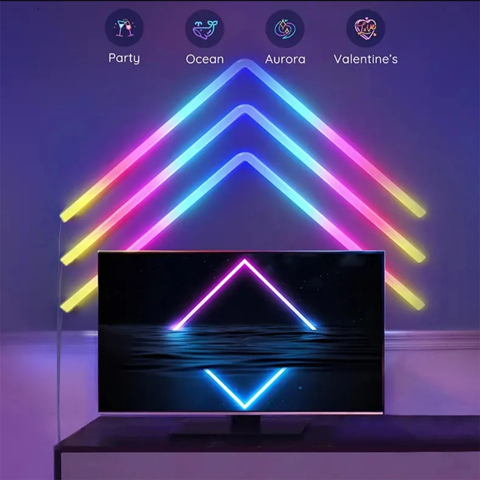 

LED wall light Dynamic game atmosphere Night light DIY smart light bar RGBIC Color music sync Smart Bluetooth WiFi APP control