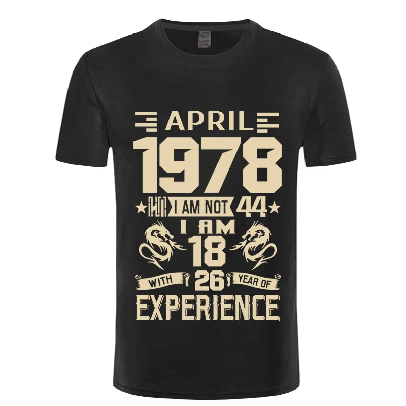 

2022 NEW January February March April May June July August 1978 YEARS shirt Men's Short Sleeve T shirt Printed Casual September