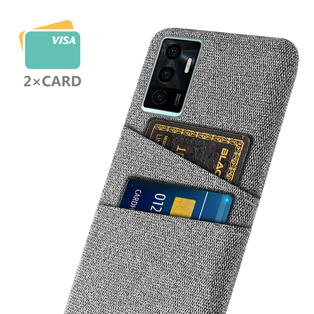 

For Cover Vivo V23E Case For Vivo V23E 5G Capas Luxury Fabric Dual Card Phone Cover For Vivo V23E 6.44" Fundas Coque