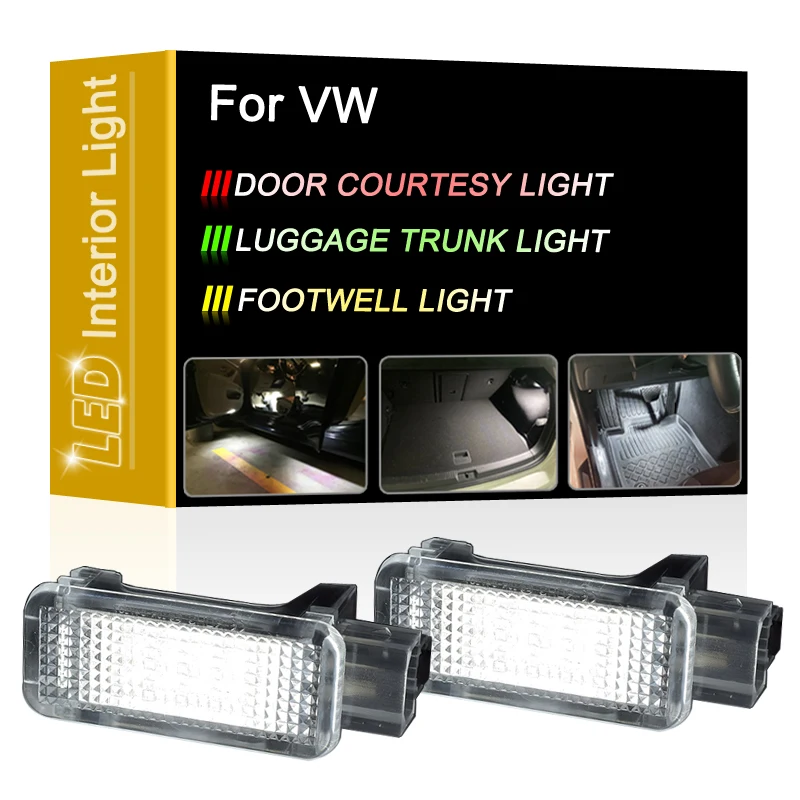 

12V LED Interior Lamp For VW Passat CC Rabbit Golf Jetta Tiguan White Door Courtesy Luggage Trunk Footwell Light Assembly