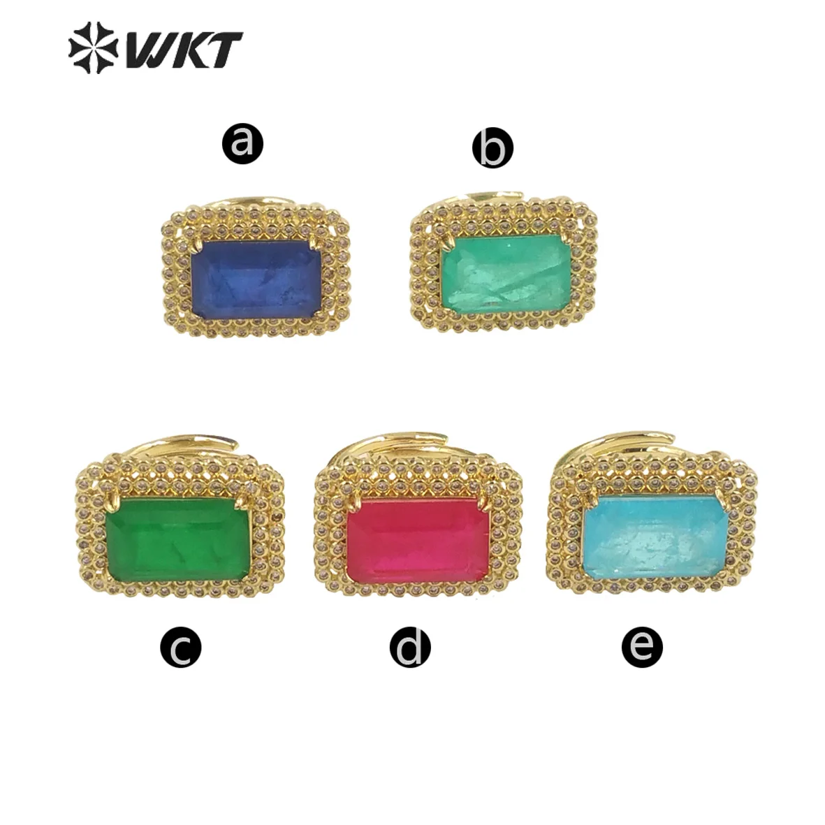 WT-MR023 Красочная шпинель с зубцами из драгоценного камня квадратным сапфиром