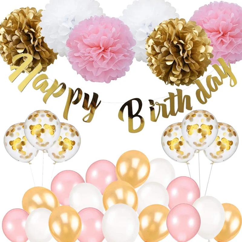 

Новый бумажный цветочный шар, розовые и белые воздушные шары, гирлянда, арка, украшение для свадьбы, дня рождения, вечерние чные шары, Товары ...