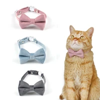 cute bowknot cat collar safety buckle puppy chihuahua bowtie adjustable kitten rabbit necklace pets accessories