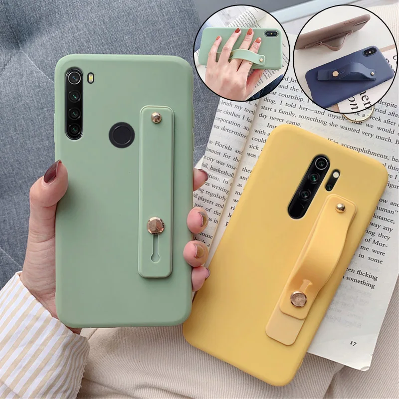 

Wrist Strap Phone Holder Silicone Case For Oppo A5 A9 2021 Realme C3 5 5i 6i 6 6s X7 7 Pro Find X2 Lite C11 X3 x5 XT Soft Cover