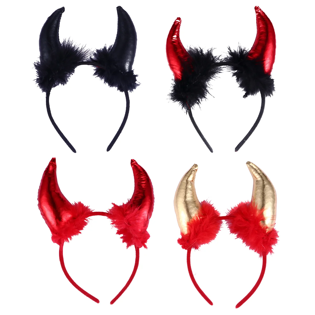 

4 Pcs Devil's Horn Headband Halloween Costume Headbands Headgear Cloth Accessories Hair Hoop