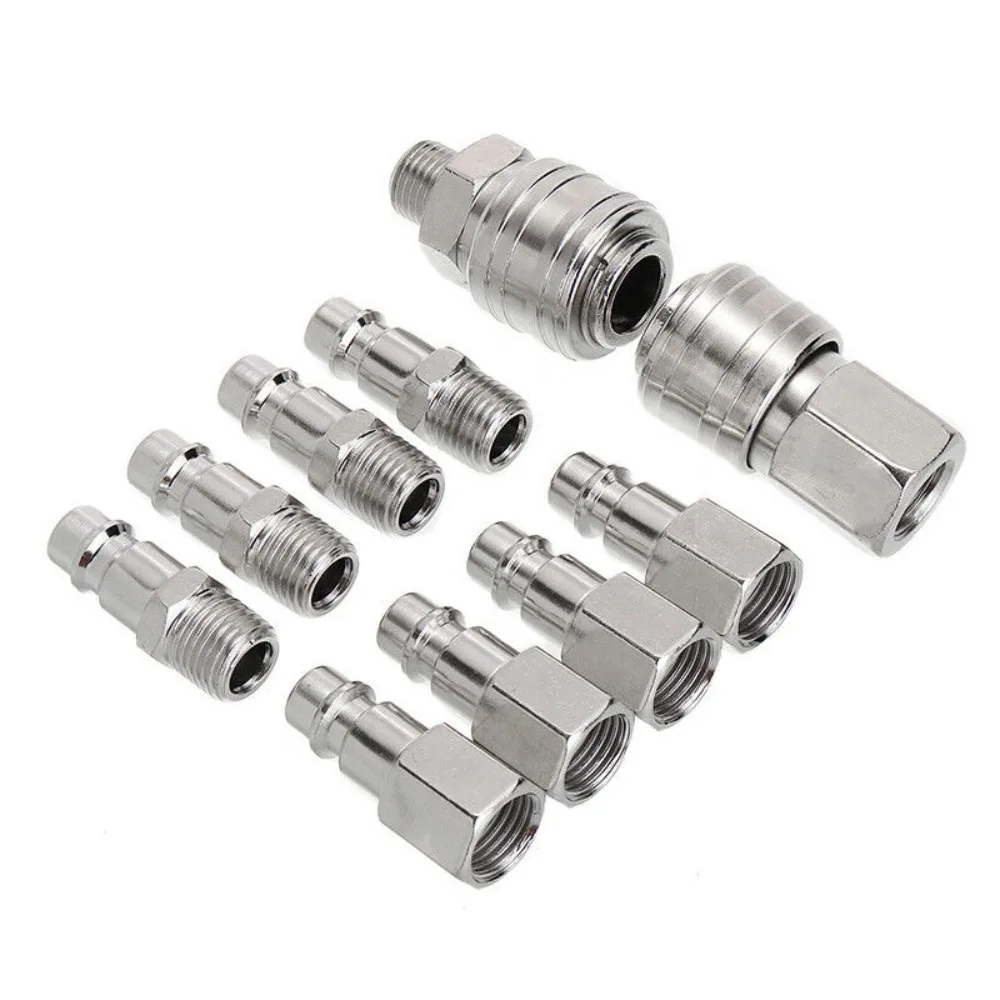 

New Nickel Plated Quick Release Coupling Air Line Fitting Hose Pneumatic Fitting Euro 1/4''BSP Air Compressor Connector