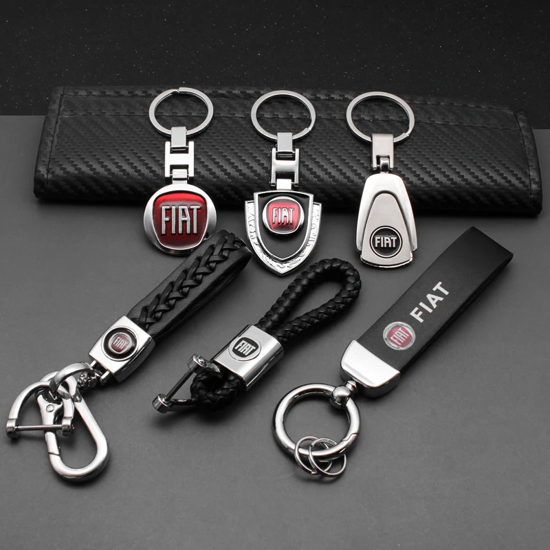 

1Pcs Car Accessories Keychain Metal KeyRing Key Chain Ring For FIAT 500 124 Ducato Grande Punto Bravo Abarth Panda Croma Viaggio