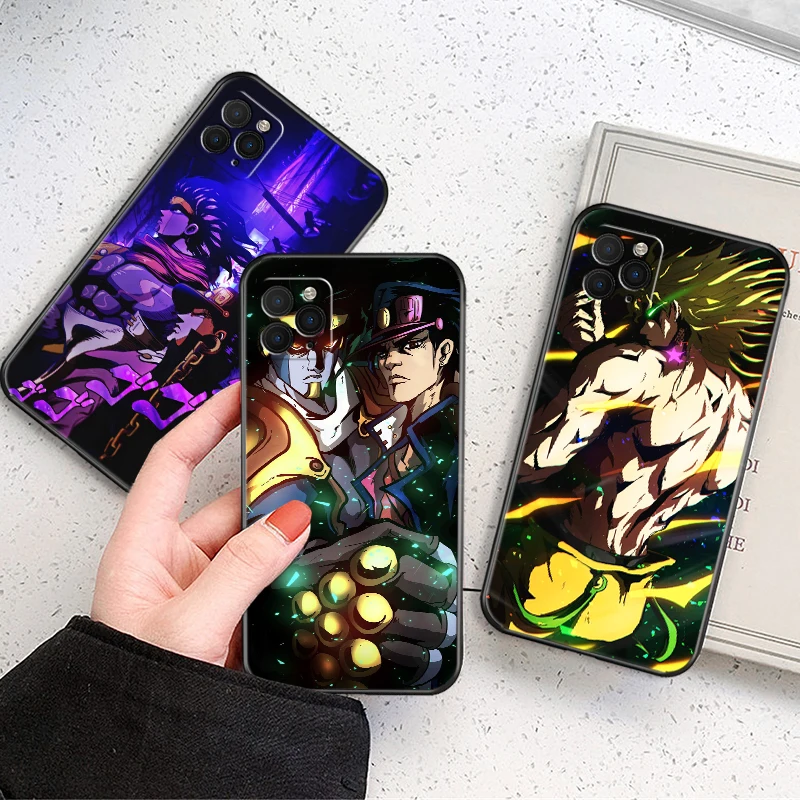 

Phone Case For iPhone 13 12 Mini 11 Pro Max SE 2020 X XR XS MAX 8 7 6 6S Plus Anime JoJos Bizarre Adventure TPU Black Cover