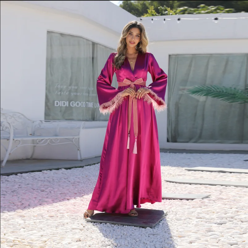 

Abayas For Women Ramadan Eid Mubarak Satin Dubai Abaya Saudi Arabia Turkey Islamic Muslim Long Evening Dress Kaftan Robe Femme