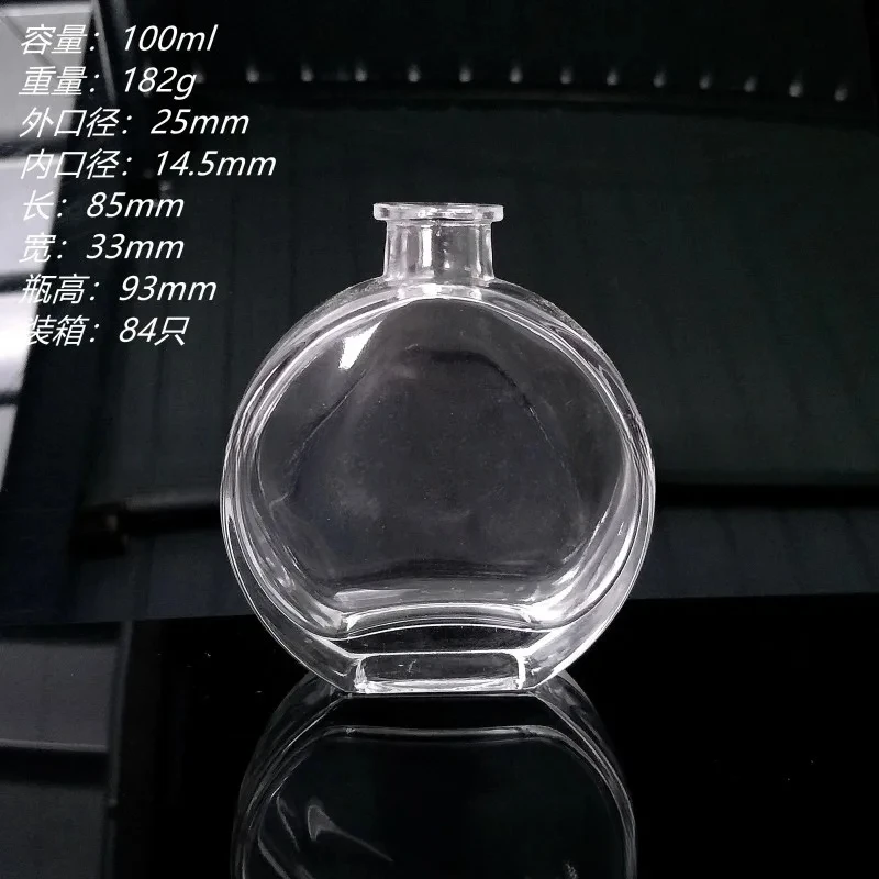 100 мл флакон для духов сплюснутый круглый байонет стеклянный ароматерапии