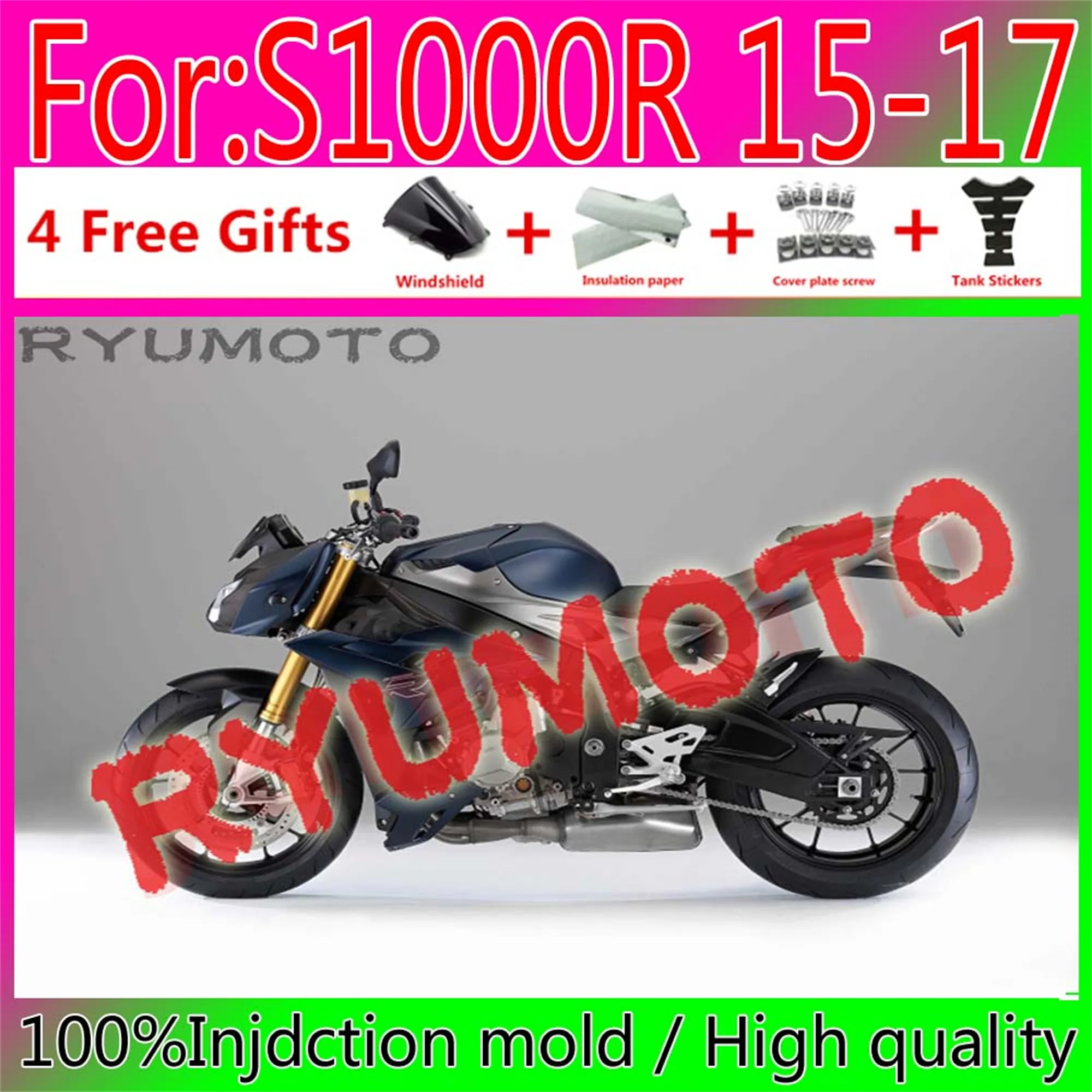 

New ABS Motorcycle Injection Mold Full Fairing Set Kit Fit For BMW S1000R 2015 2016 2017 Bodywork S 1000R 15 16 17 black