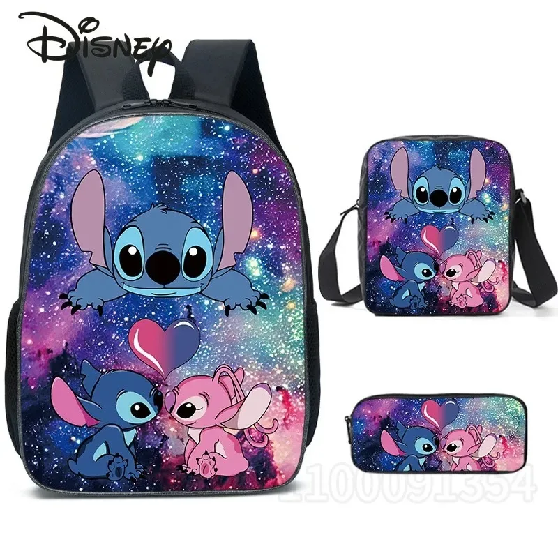 

Disney Stitch's New Children's Schoolbag 3-piece Set of Fashion Boys and Girls Backpack Luxury Brand Cartoon Student Backpack