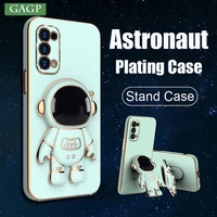 luxury plating astronaut stand case for samsung galaxy s22 ultra s20 fe s21 plus a33 a53 a13 a21s a12 a32 a52 a72 a51 a71 cover
