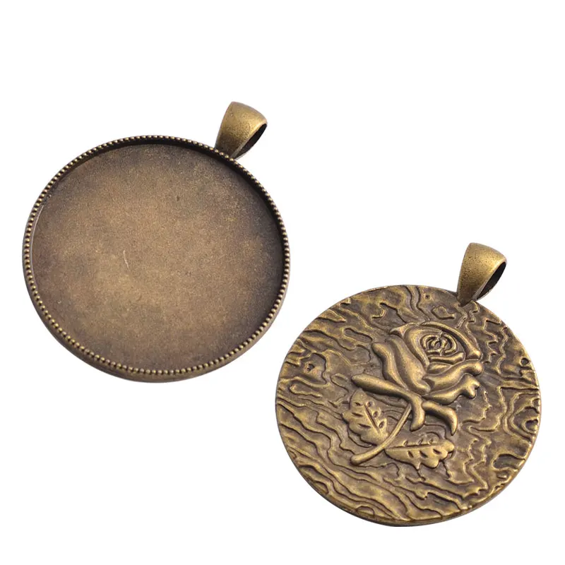 

5 шт. Винтажные розы цветок резной 35 мм кабошон основа Подвески ожерелье брелок DIY Изготовление ювелирных изделий Ремесла фурнитура аксессу...