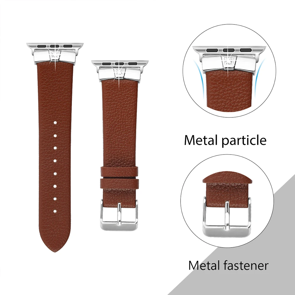 Metal Diamond + Leather Strap for Apple Watch Band 45mm 41mm 44mm 40mm 38mm 42mm Sports Bracelet Wristband for iWatch 8765432SE