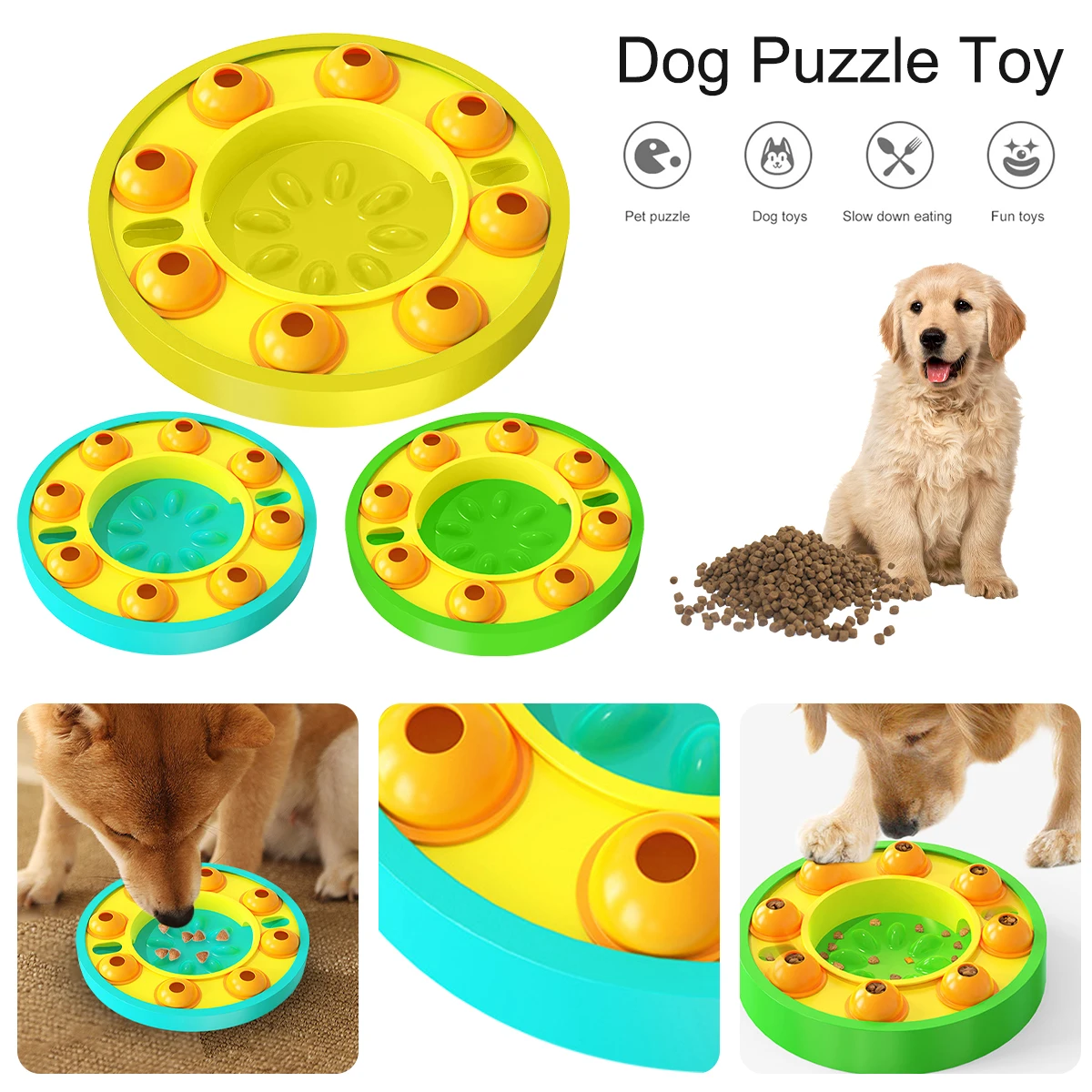 

Dog Puzzle Toy Food Puzzle Feeder Toy Interactive Treat Dispensing Dog Toy Reusable Interactive Dog Toy Durable Pet Slow Feeder