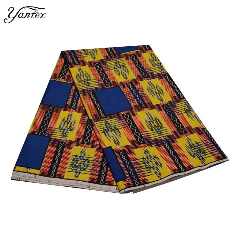 

YANTEX африканская восковая ткань, Гана Kente, настоящая ткань с рисунком, ткань, африканский батик, Ткань 6 ярдов/шт.
