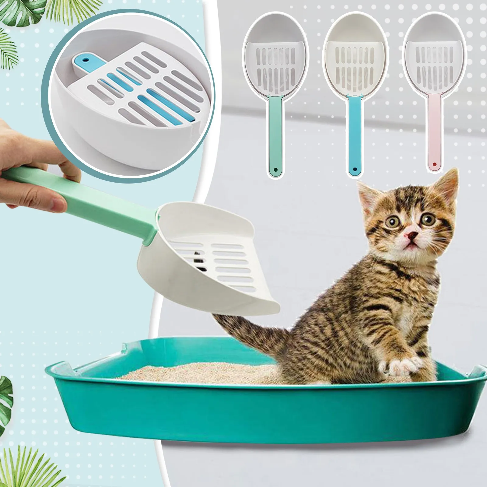 

Cat Litter Shovel ABS Material Pet Shovel Double Shovel Double Cat Cleaning Products Cats Tray Box Scoopers Pet Products