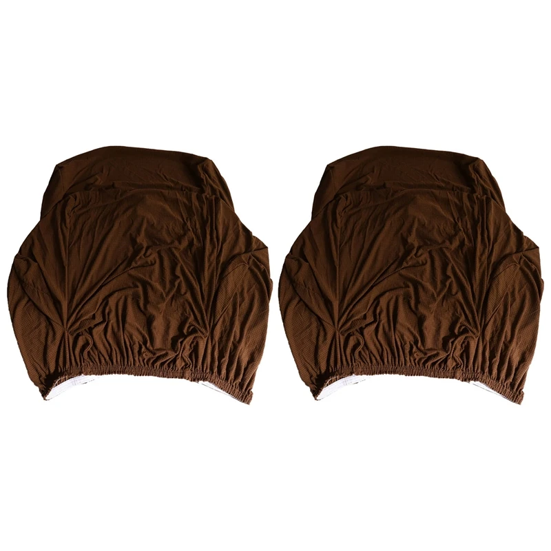 

2X Wingback Sloping Arm King Back Chair Cover Elastic Armchair Wing Sofa Back Chair Cover Light Coffee