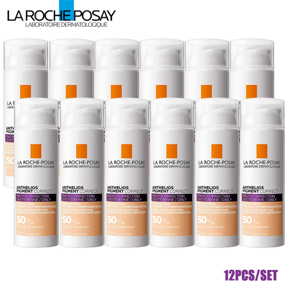

12PCS La Roche-Posay Anthelios Pigment Correct PhotoCorrection Daily Tinted Cream SPF50 Whitening Facial Sunscreen Care Skin