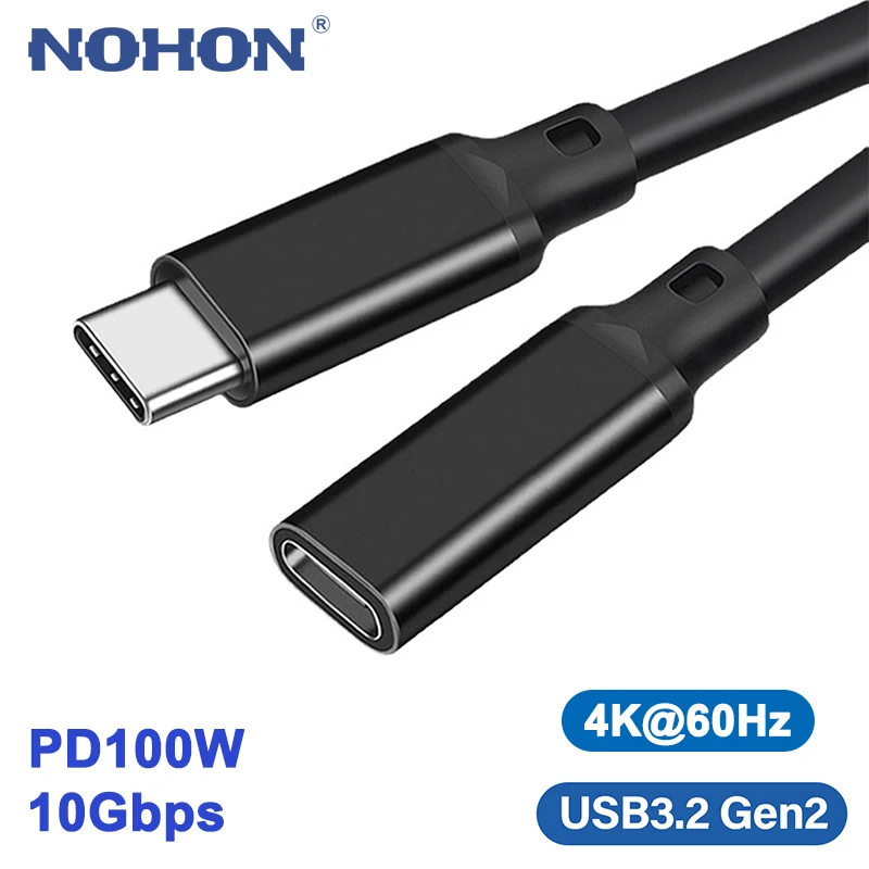 

USB 3.2 Gen2 USB C To Type C Cable For MacBook Pro Samsung Xiaomi Huawei 10Gbps PD 100W 5A QC4.0 Fast Charging Data Cord 2/3/5m