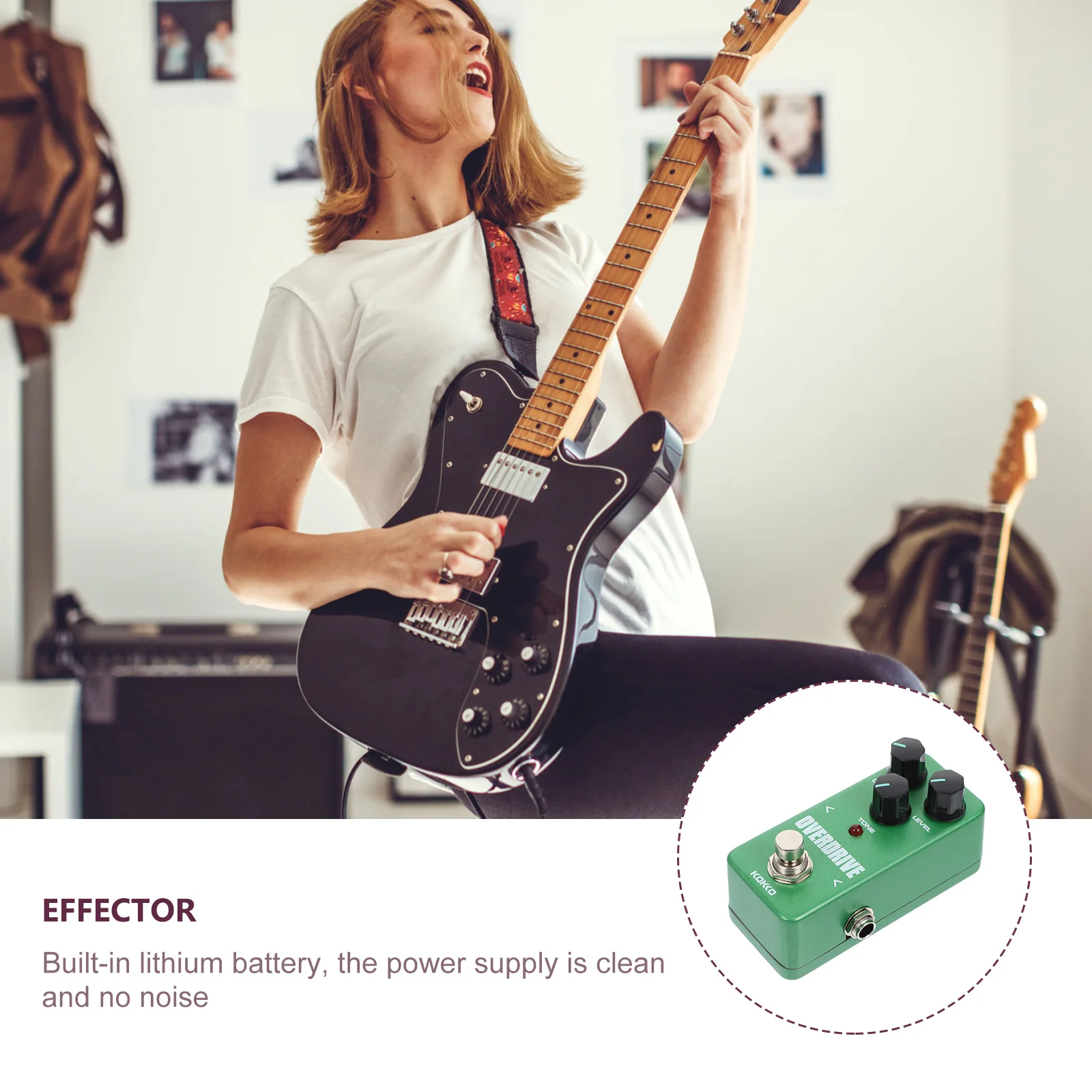 

1 Set Over Drive Guitar Effector Overloaded Guitar Effector Guitar Effect Pedal Guitar Accessory for Home
