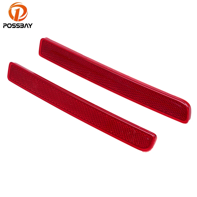 

POSSBAY Car Rear Bumper Reflecrtor Red Tail Strip Lights Stickers for Land Rover Discovery 4 2009-2016 Warning Reflective Strips