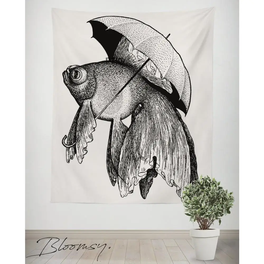 

декор комнаты。декор на стену。макраме.хиппи.декор комнаты эстетика.бохо декор.для дома.Гобелен FFO винтажный в виде рыбы и козы, настенный ко...