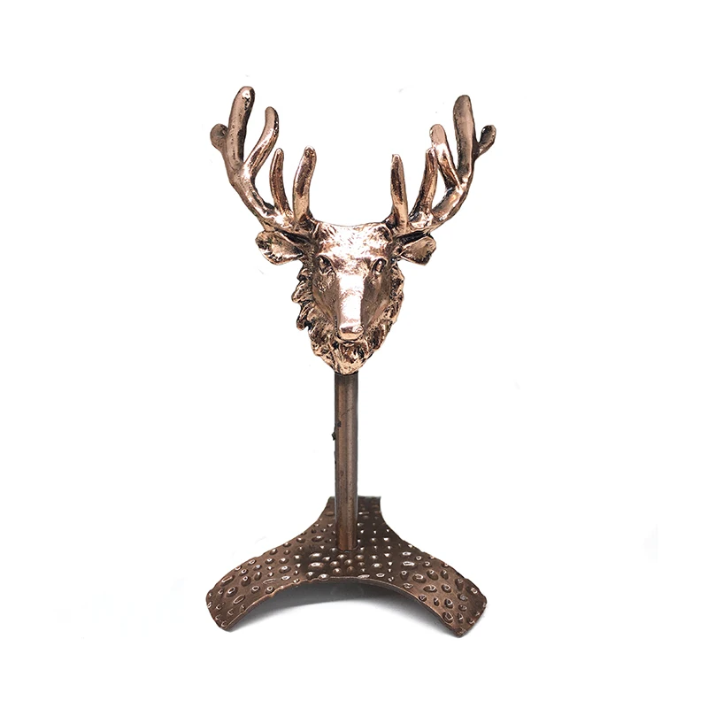 

1pc Alloy Colored Deer Head Stand Spherical Object Base Gift Home Living Room Decorative Art Ornaments Gift