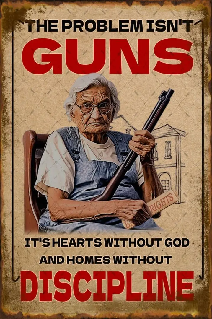 

Металлическая вывеска EMOHAT "Проблема не оружие"