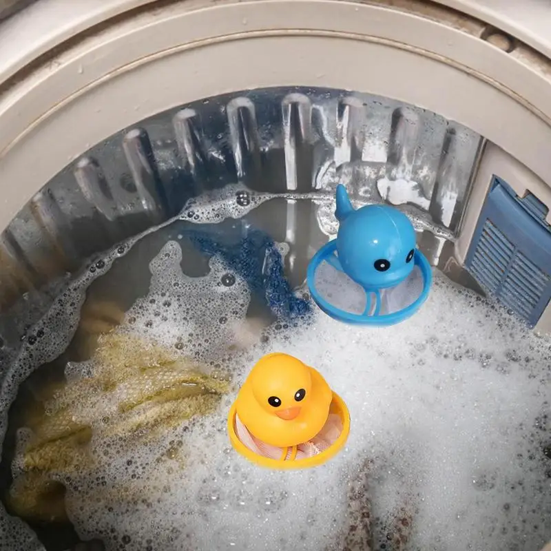 

Lint Catcher For Washing Machine Yellow Duck-Shaped Washing Machine Float Filter Mesh Bag Pet Fur Laundry Catcher Washing