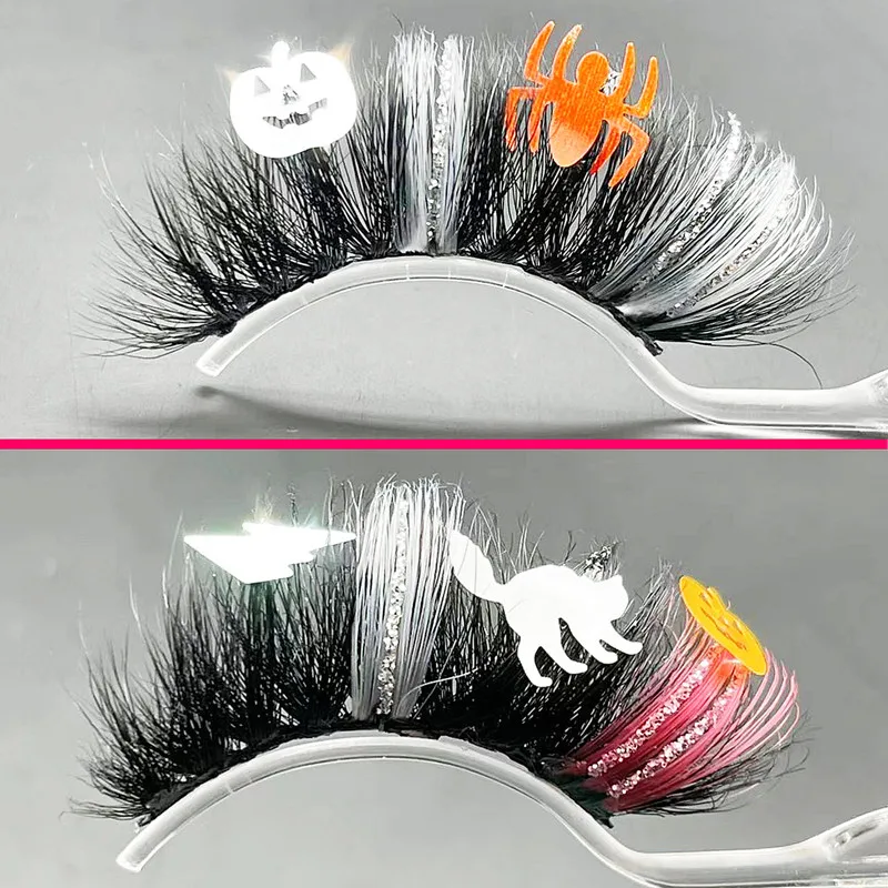 Ed Lashes With Diamond And Ghost/pumpkin/coffin/alien For Cpsplay Diy Party Lash Packaging Case