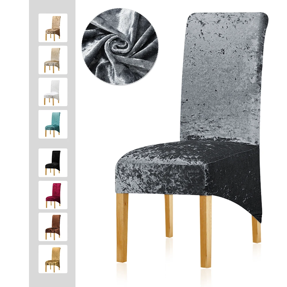 

Блестящий Бархатный Чехол для стульев, размер XL, эластичный чехол из спандекса для дивана, эластичное сиденье, чехол на стул для столовой, че...