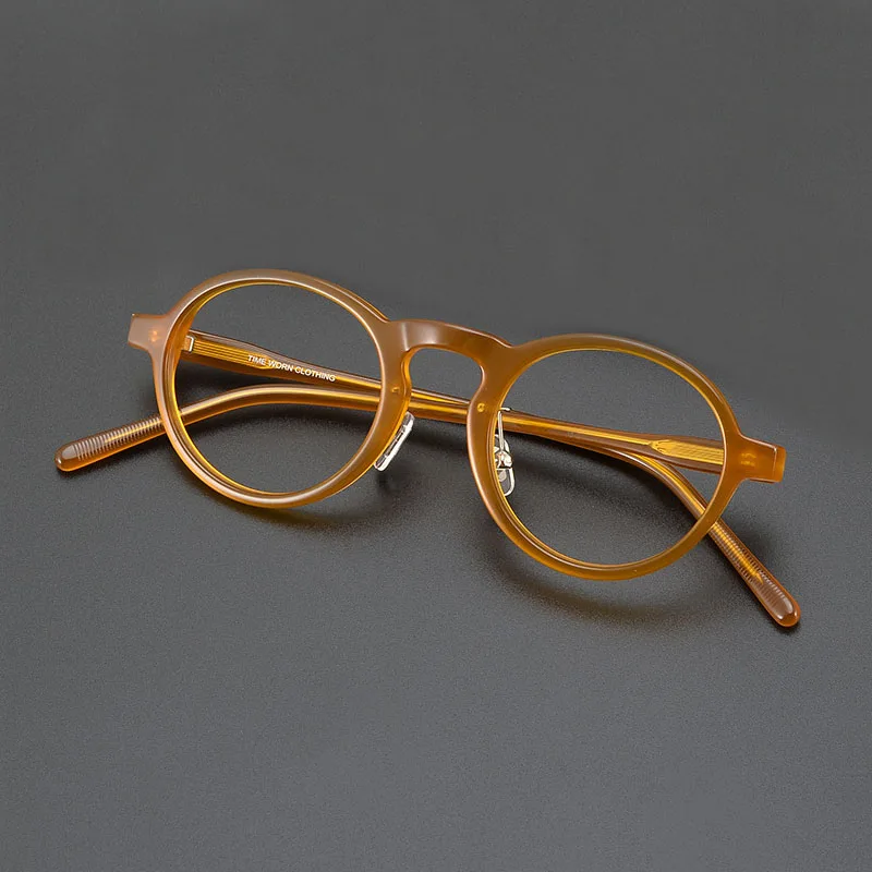 Винтажные прозрачные разноцветные ацетатные очки для мужчин и женщин круглые