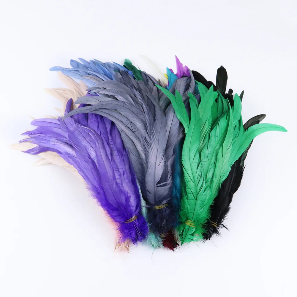 

Phew Feathers Tail 50PCS Soild Color Natural Rooster Black Decoration 2023 Decorative Chicken Feather For Crafts 25-30CM/30-35CM