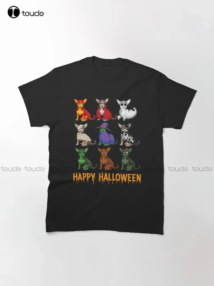 Забавная футболка с собакой чихуахуа Happy Halloween для любителей собак классическая