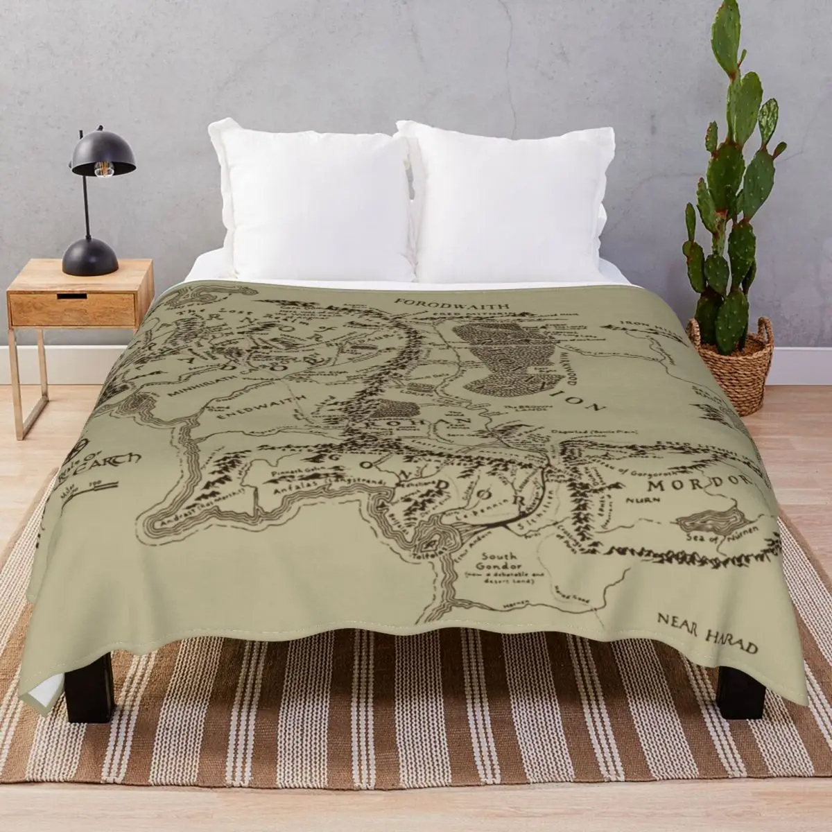 Map Blankets Flannel Textile Decor Lightweight Thin Throw Blanket for Bedding Sofa Camp Office