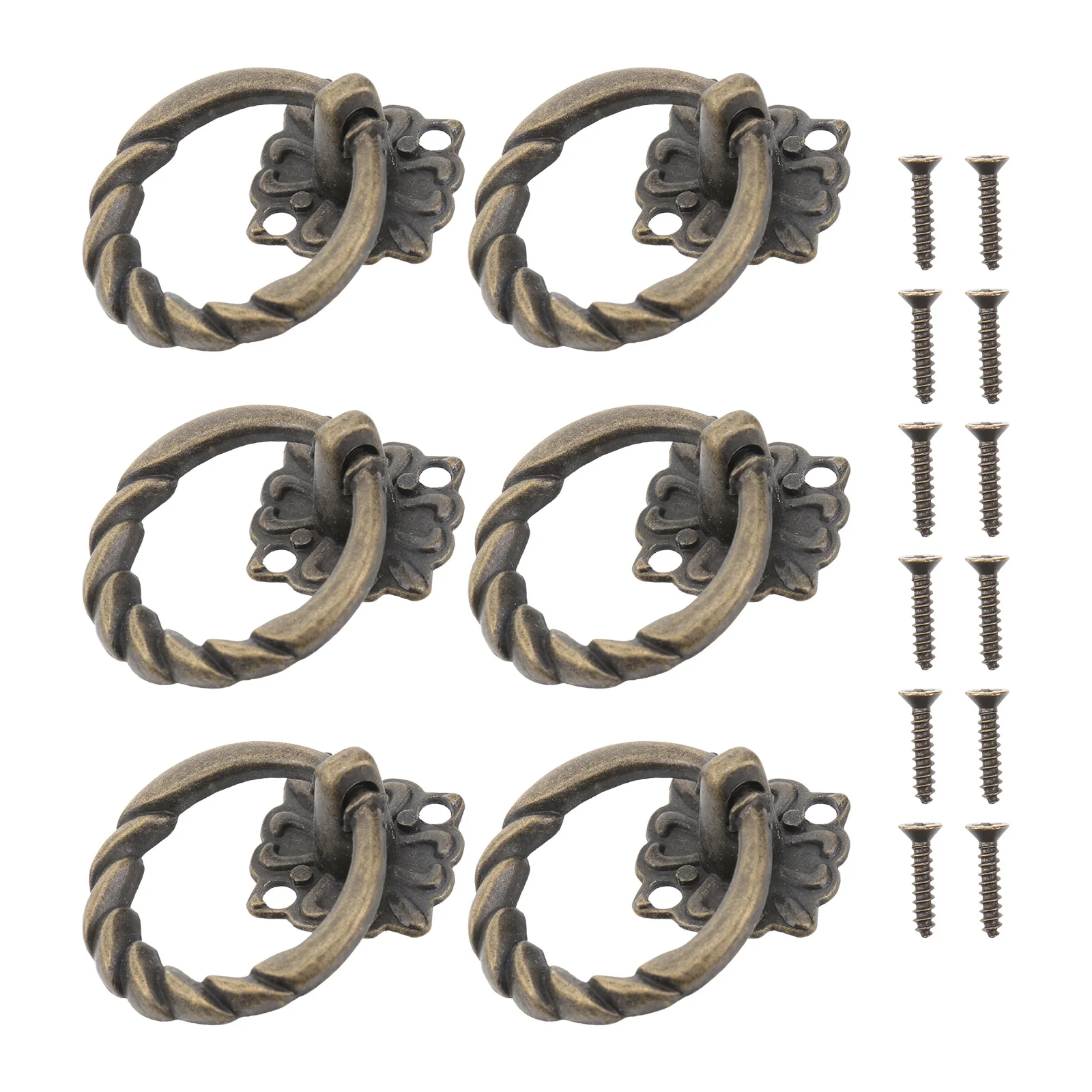 

6 Pcs Brass Knobs Pulls Dressers Closet Cabinet Brass Door Knobs Single Hole Drawer Pulls Kitchen Cabinet