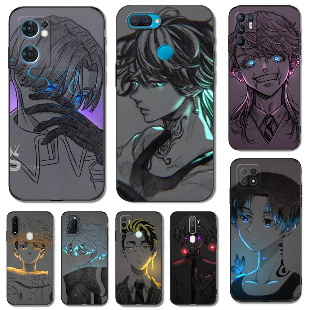 Фотообои для OPPO Reno 7 7Z 8 Lite 4G Черный чехол ТПУ PRO F11 F17 F15 F19 F19S F21 японское аниме «Токийский Мститель»