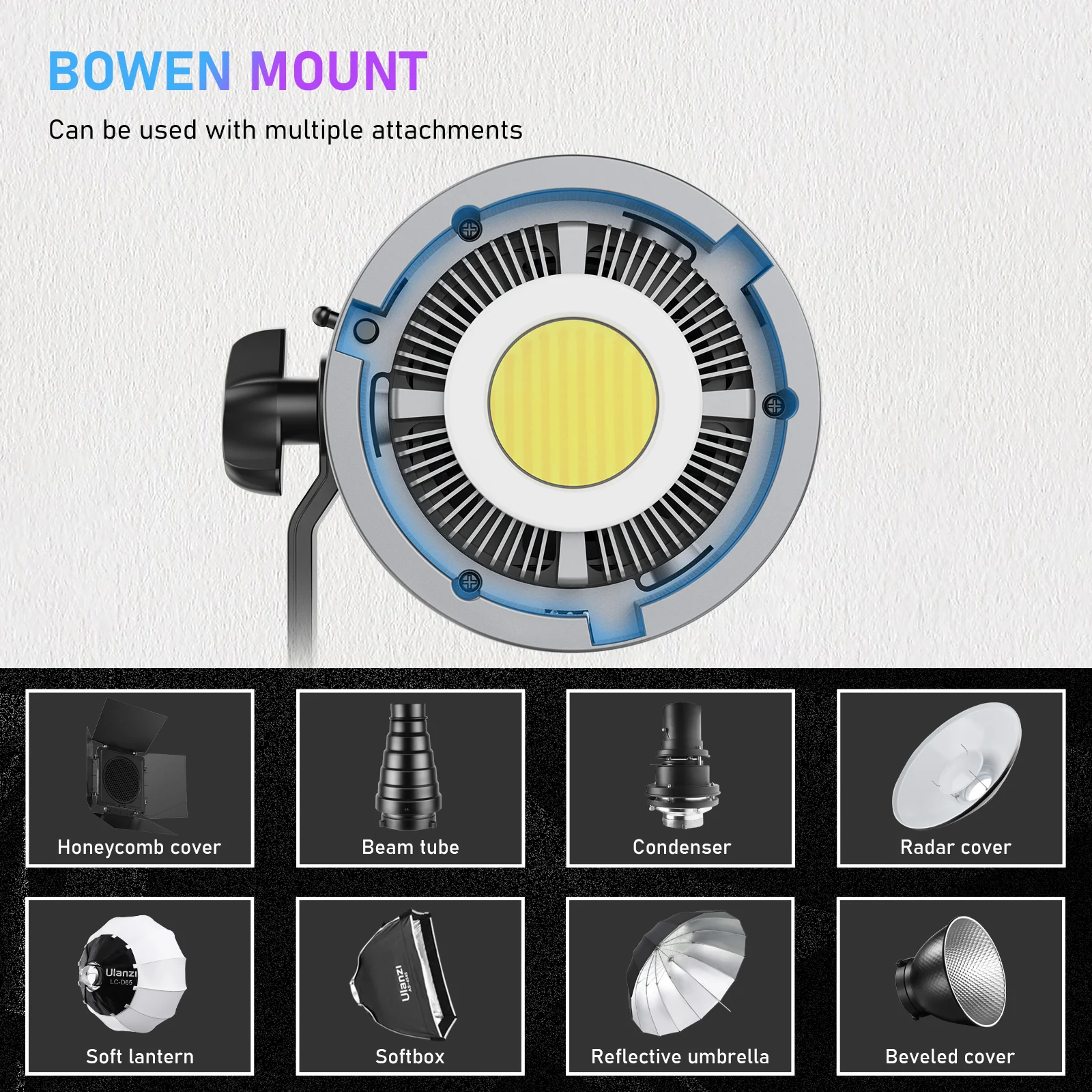 Ulanzi 120 Вт COB видеосвет 2700-6500K RGB полноцветный фотографический светодиодный