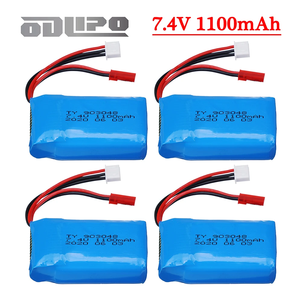 Фото 7,4 В 1100 мАч LiPo аккумулятор JST Plug для WLtoys A949 A959 A969 A979 V912 V913 V353 k929 V262 L959 T23 T55 F45 RC Автомобильные аккумуляторы Запчасти №1